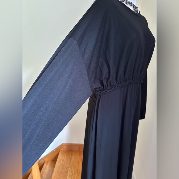 Zara Collections Basic Maxi Dress W Dolman Sleeves Elastic Sleeves & Waist SZ 28 - Picture 7 of 13